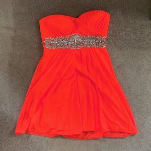 Coral pink semi formal dress